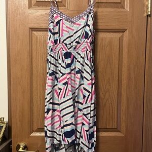 Xhilaration Pink and Blue High Low Dress